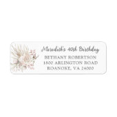 Blush Roses 40th Birthday Return Address Label (Voorkant)