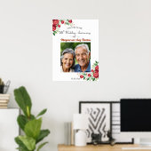 Blush Roses 55th Wedding Anniversary Photo Welcome Poster (Thuiskantoor)