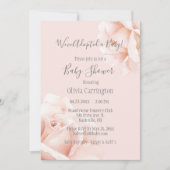 Blush Roses Adoption Script Baby shower Kaart (Voorkant)