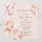 Blush Roses Adoption Script Baby shower Kaart (Voorkant / Achterkant)