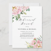 Blush Roses and Hydrangeas Rehearsal Brunch Kaart (Voorkant)