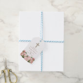 Blush Roses Baptism Christening Dank je wel Cadeaulabel (Met Touw)
