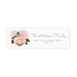 Blush Roses Baptism Christening Etiket
