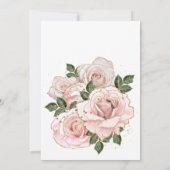 Blush Roses Baptism Christening Kaart (Achterkant)