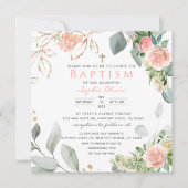 Blush Roses Baptisme Invitation (Voorkant)