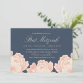 Blush Roses Bat Mitzvah Kaart (Staand voorkant)