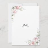 Blush Roses Bridal Shower Invitation Kaart (Achterkant)