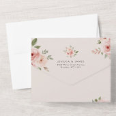 Blush Roses Editable Elegant Wedding All In One Uitnodiging (Achterkant)