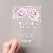  Blush Roses Elegant Vrijgezellenfeest Acryl Uitnodigingen (Insitu (Draagbaar))