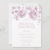  Blush Roses Elegant Vrijgezellenfeest Kaart (Voorkant)