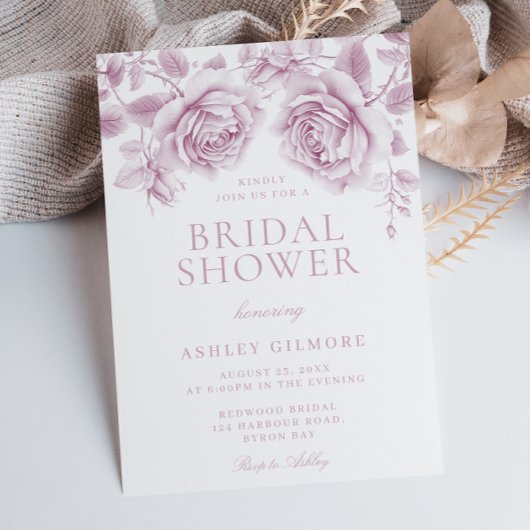  Blush Roses Elegant Vrijgezellenfeest Kaart