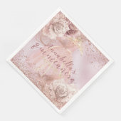 Blush Roses en Gold Quinceañera Servet (Hoek)