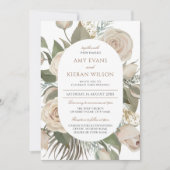 Blush Roses Floral Double Arch Weddenschap Kaart (Voorkant)