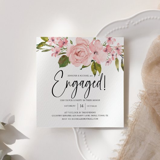 Blush Roses Floral Elegant Verloving