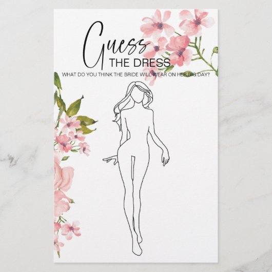 Blush Roses Floral Game raden de dresbrochure Flyer (Voorkant)