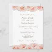 Blush Roses Floral Gold White Elegant Weddenschap Kaart (Voorkant)