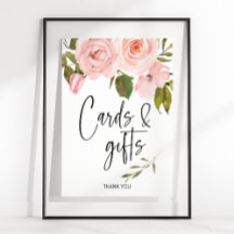 Blush Roses Floral Kaart & cadeaubord