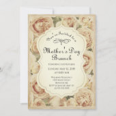  Blush Roses Floral Moederdag Brunch Kaart (Voorkant)