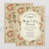  Blush Roses Floral Moederdag Brunch Kaart (Voorkant / Achterkant)