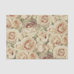 Blush Roses Floral Pattern Tissuepapier