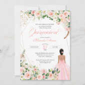 Blush Roses Floral Quinceanera Birthday Kaart (Voorkant)