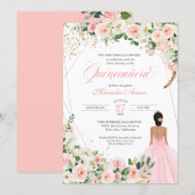 Blush Roses Floral Quinceanera Birthday