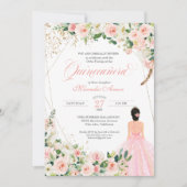 Blush Roses Floral Quinceanera Celebration in Kaart (Voorkant)