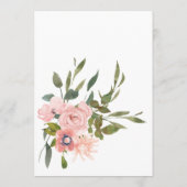 Blush Roses Floral Romantic Weddenschap Menu (Achterkant)