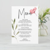 Blush Roses Floral Romantic Weddenschap Menu (Staand voorkant)