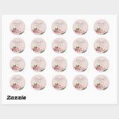 Blush Roses Floral Silver Glitter Sweet 16 Ronde Sticker (Vel)