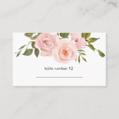Blush Roses Floral Wedding Escort Kaart Plaatskaartje (Voorkant)