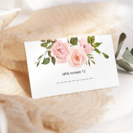 Blush Roses Floral Wedding Escort Kaart Plaatskaartje