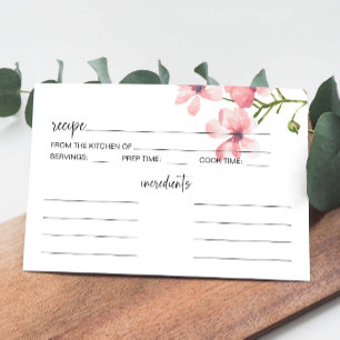 Blush Roses Floral Wedding Recipe Kaart Notitiekaartje