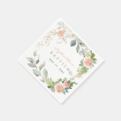 Blush Roses Girl Baptism Napkin Servet (Hoek)