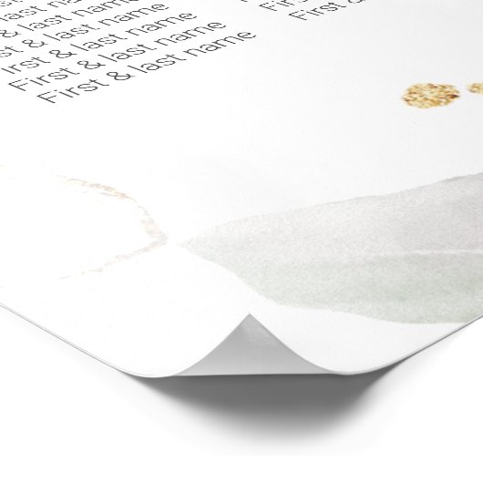 Blush Roses Girl Baptism Separatieschema Poster (Hoek)