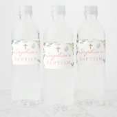 Blush Roses Girl Baptism Water Flaconetiket Waterfles Etiket (Flessen)