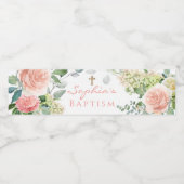 Blush Roses Girl Baptism Water Flaconetiket Waterfles Etiket (Enkel label)
