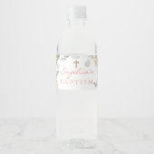 Blush Roses Girl Baptism Water Flaconetiket Waterfles Etiket (Voorkant)