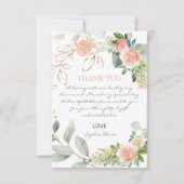 Blush Roses Girl Baptisme Hartelijk dank Bedankkaart (Voorkant)
