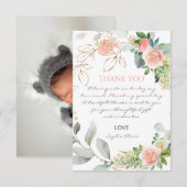 Blush Roses Girl Baptisme Hartelijk dank Bedankkaart (Voorkant / Achterkant)