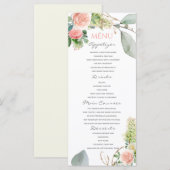 Blush Roses Girl Baptisme Menu (Voorkant / Achterkant)