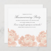Blush Roses Housewarming Party Invitation Kaart (Voorkant / Achterkant)
