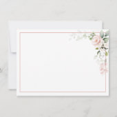 Blush Roses, Hummingbird, Sage Green Greenery Notitiekaartje (Achterkant)