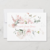 Blush Roses, Hummingbird, Sage Green Greenery Notitiekaartje (Voorkant)