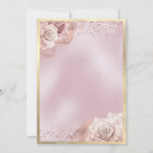 Blush Roses op BLack & Gold Quinceañera Kaart (Achterkant)