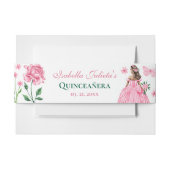 Blush Roses Princess Butterfly Quinceañera Uitnodigingen Wikkel (Voorkant Voorbeeld)