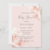 Blush Roses Script Baby shower Kaart (Voorkant)