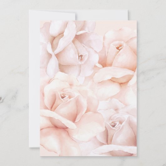 Blush Roses Script Baby shower Kaart (Achterkant)