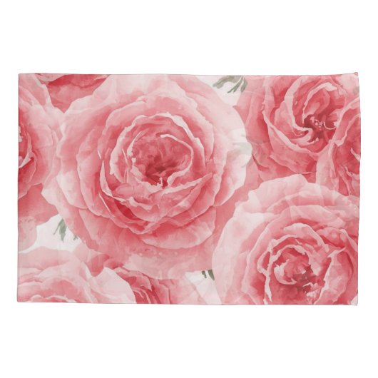 Blush Roses Watercolor Floral Pink Petal Pattern Kussensloop (Achterkant)