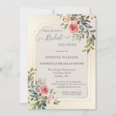 Blush Roses Waterverf Vrijgezellenfeest Invitati Kaart (Voorkant)